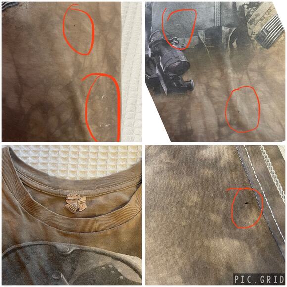 The Mountain Mens Cotton Y2K Green Tie Dye Bull Dog Army Graphic Tee Size 2XL - Picture 3 of 14